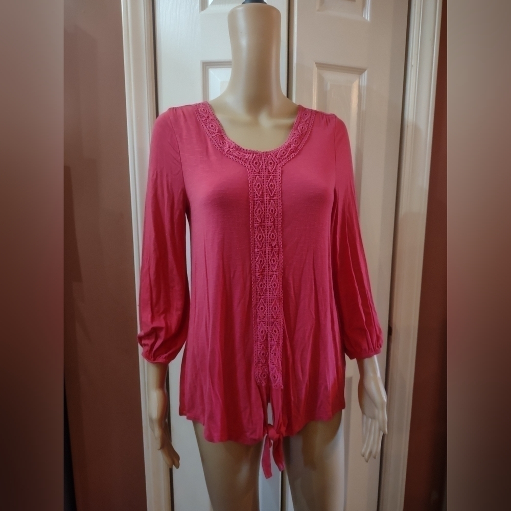 Zac & Rachel women's size small pink  long sleeve blouse shirt top